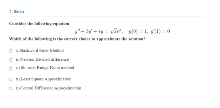 Soru Consider the following equation y ' ' - 3 y