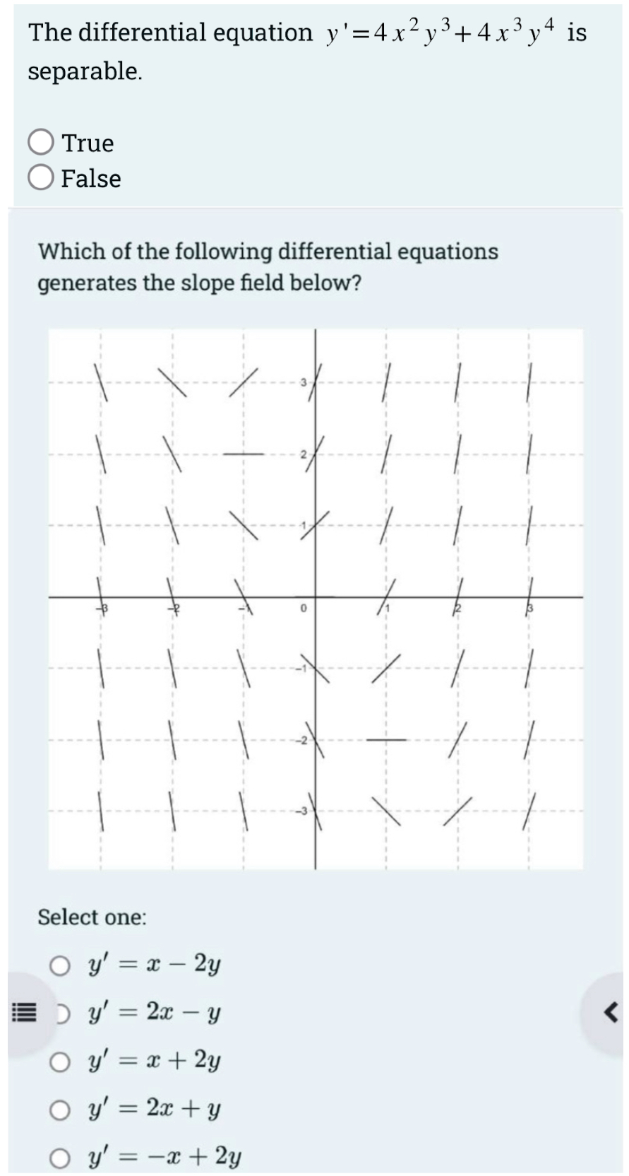 The differential equation y ' = 4 x 2 y 3 + 4 x 3