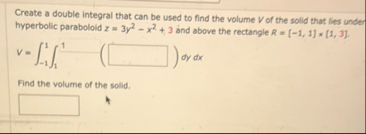 Create a double integral that can be used to find