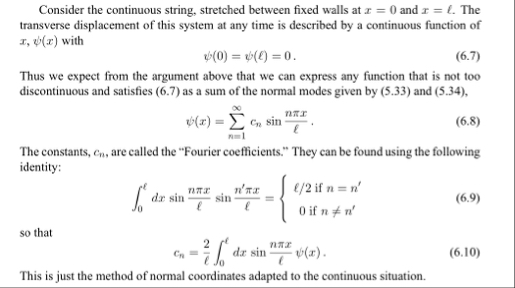 6 . 1 Consider the continuous string of ( 6 . 7 )