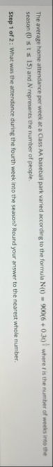 The average home attendance per week at a Class