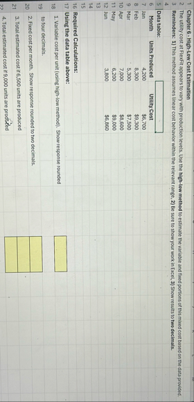Chapter 6 - High - Low Cost Estimation The