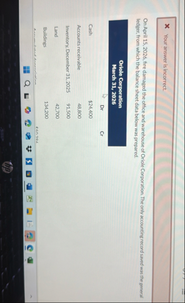 Your answer is incorrect. On April 1 5 , 2 0 2 6