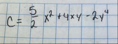 c = 5 2 x 2 4 x y - 2 y 4