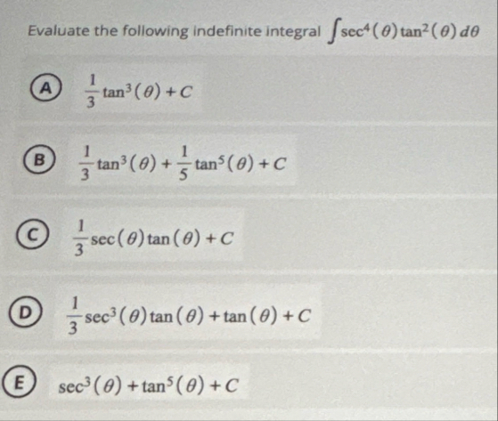 Evaluate the following indefinite integral s e c