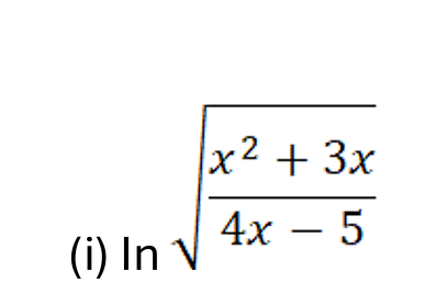 Differentiate and simplify the quesiton ( i ) l n