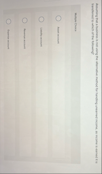 Assuming that a business is not using the