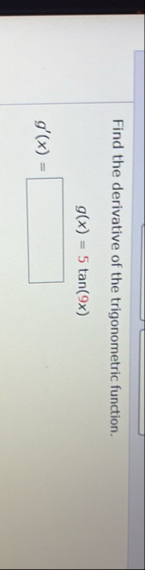 Find the derivative of the trigonometric