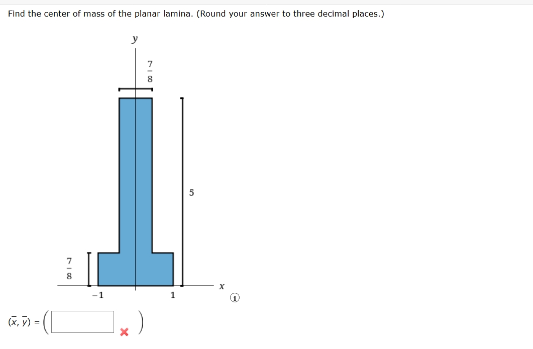 Find the center o f mass o f the planar lamina. (