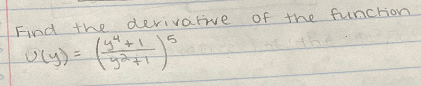 U ( y ) = ( y 4 + 1 y 2 + 1 ) 5