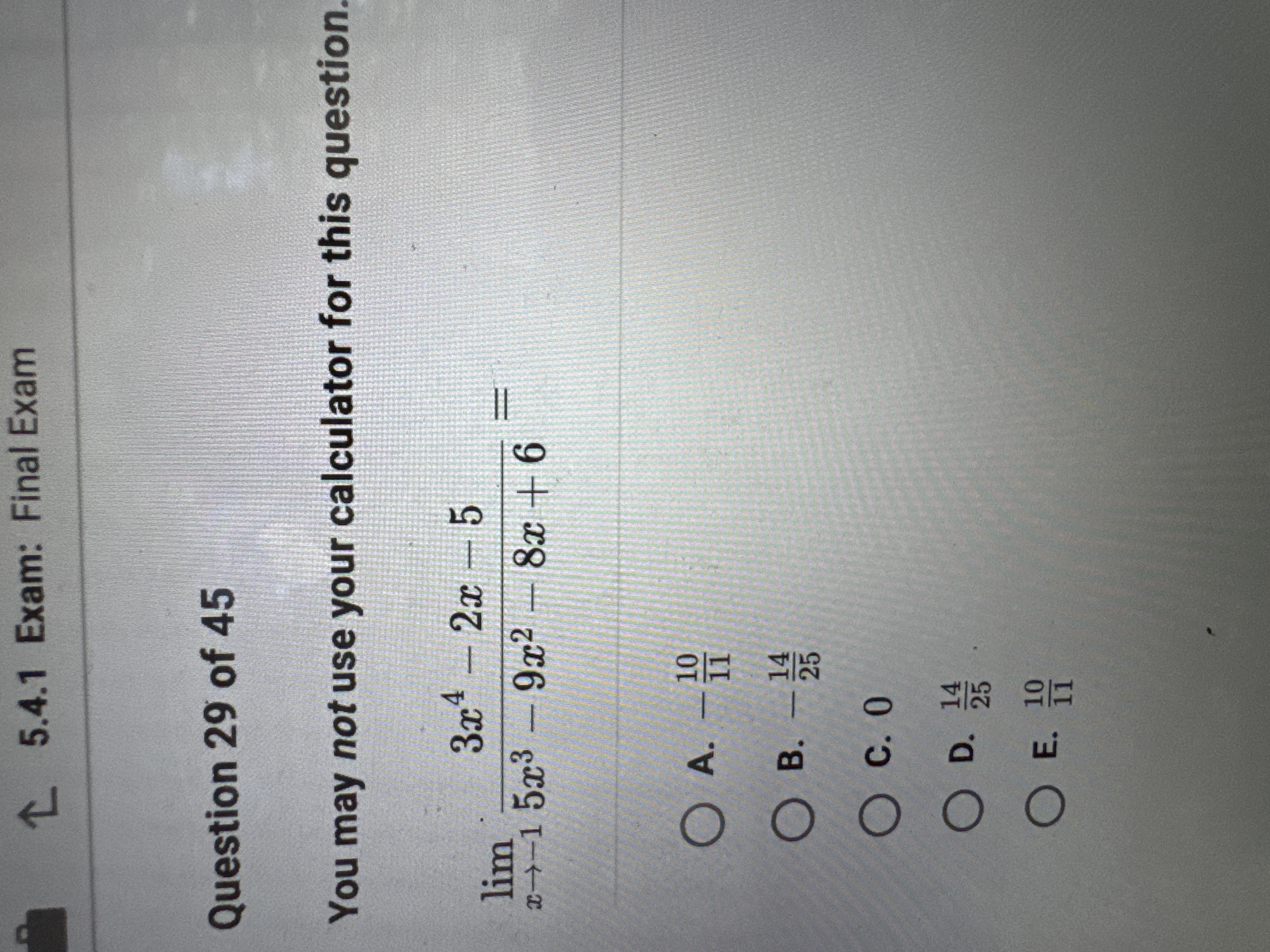 5 . 4 . 1 Exam: Final Exam Question 2 9 o f 4 5