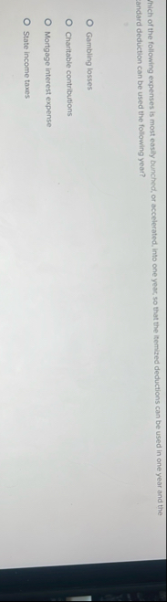 / hich of the following expenses is most easily