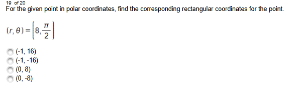 1 9 o f 2 0 For the given point i n polar