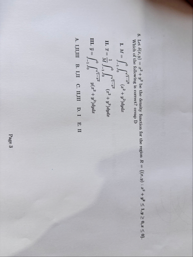 Let ( x , y ) = x 2 y 2 be the density function