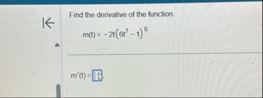 Find the derivative of the function. m ( t ) = -