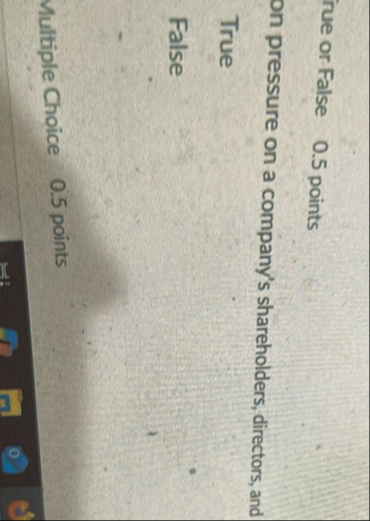 rue or False 0 . 5 points on pressure on a