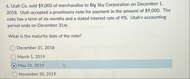 Utah Co . sold $ 9 , 0 0 0 of merchandise to Big