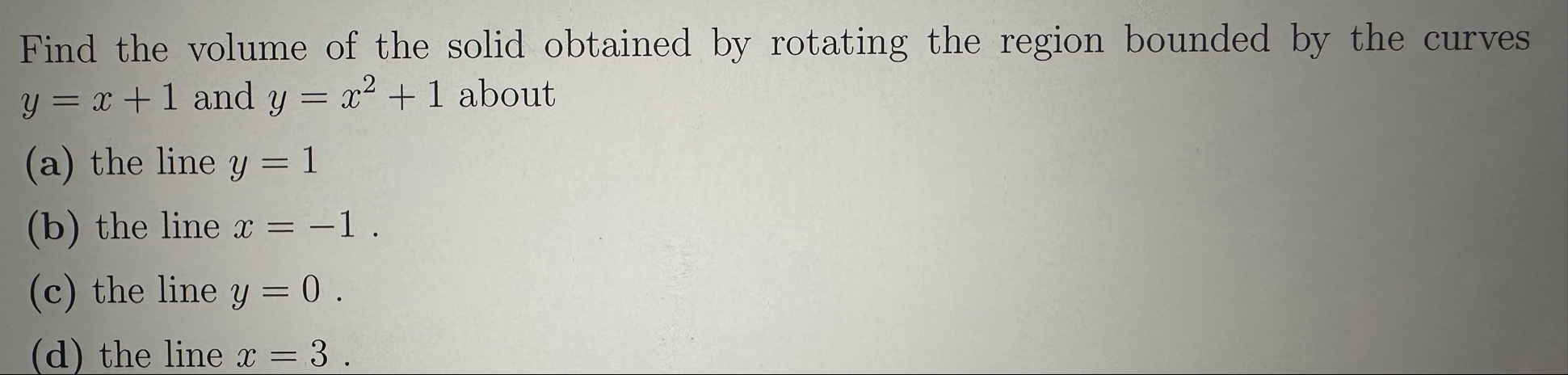 Find the volume of the solid obtained by rotating