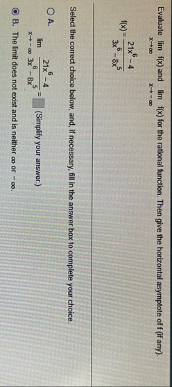 Evaluate lim x f ( x ) and lim x - f ( x ) for