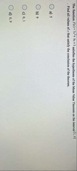 The function f ( x ) = 7 x 2 9 x 3 satisfies the