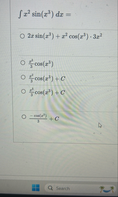 x 2 s i n ( x 3 ) d x = 2 x s i n ( x 3 ) x 2 c o