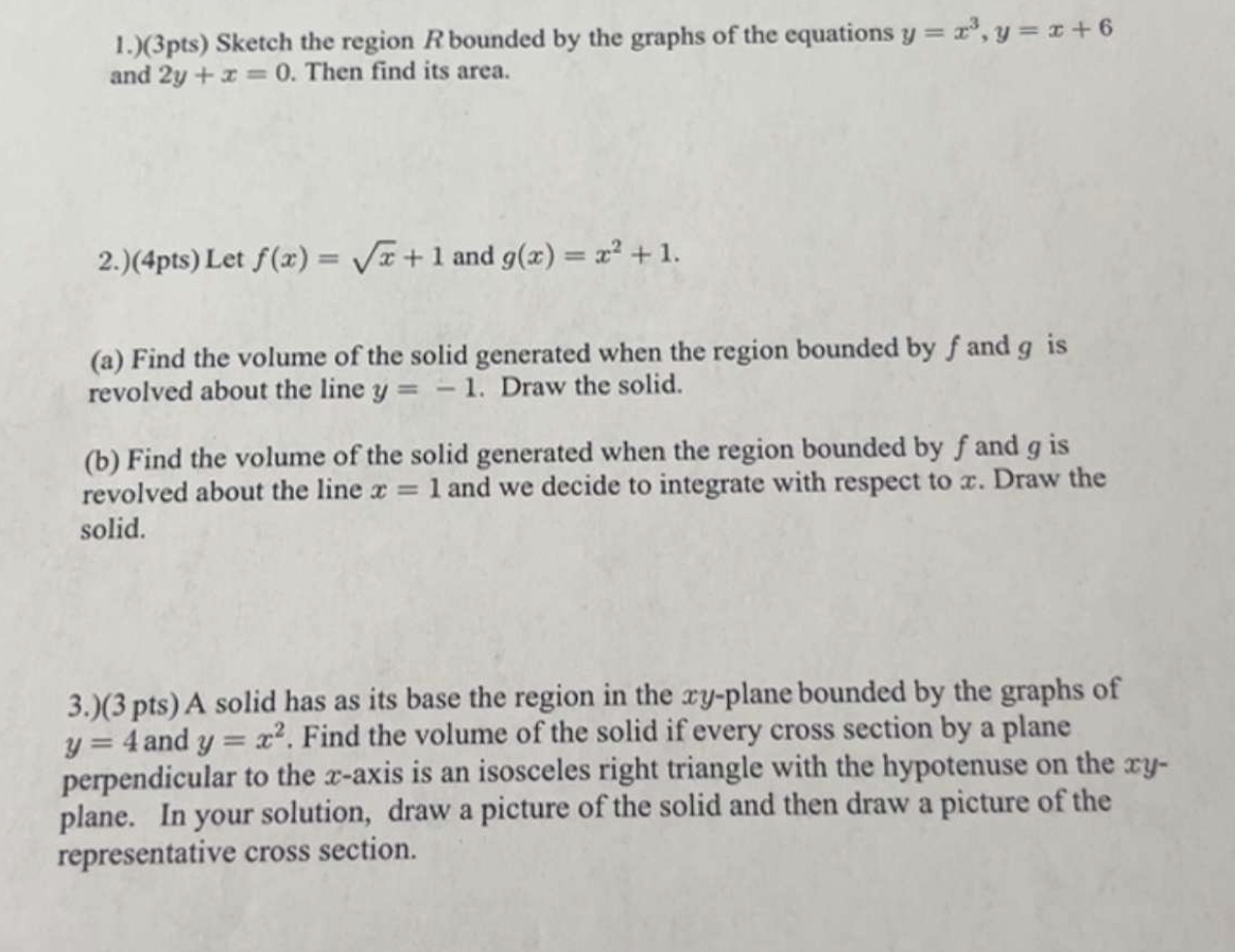 1 . R bounded b y the graphs o f the equations y