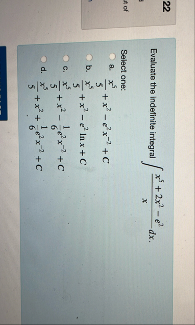 2 2 Evaluate the indefinite integral x 5 + 2 x 2