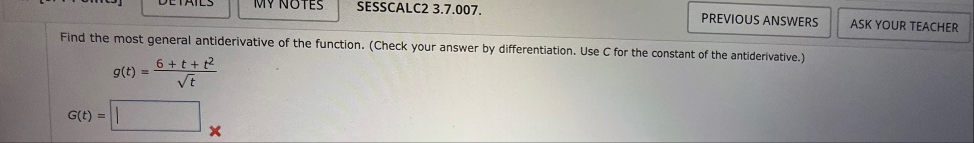 SESSCALC 2 3 . 7 . 0 0 7 . Find the most general