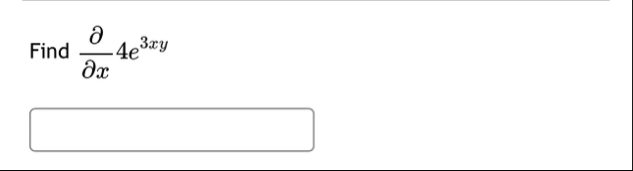 Find d e l d e l x 4 e 3 x y