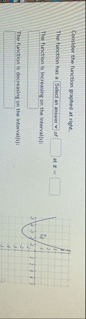 Consider the function graphed at right. The