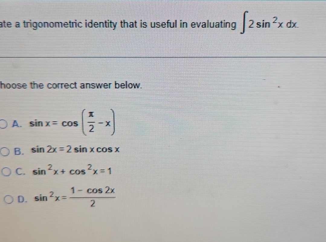 ate a trigonometric identity that is useful in