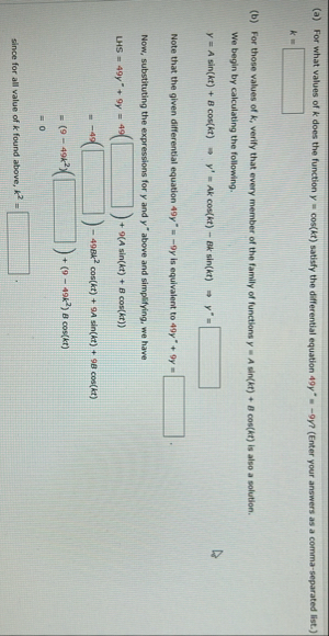 ( a ) For what values of k does the function y =