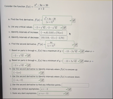 Consider the function f ( x ) = x 2 - 9 x 2 0 x 2