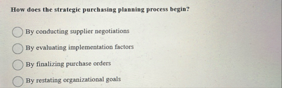 How does the strategic purchasing planning