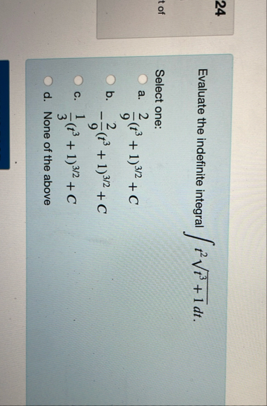 2 4 Evaluate the indefinite integral t 2 t 3 1 2