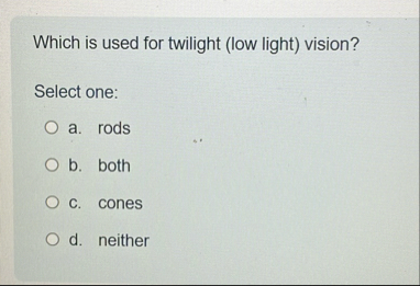 Which is used for twilight ( low light ) vision?