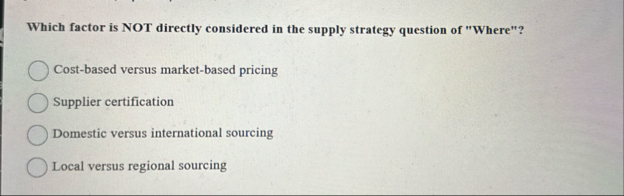 Which factor is NOT directly considered in the