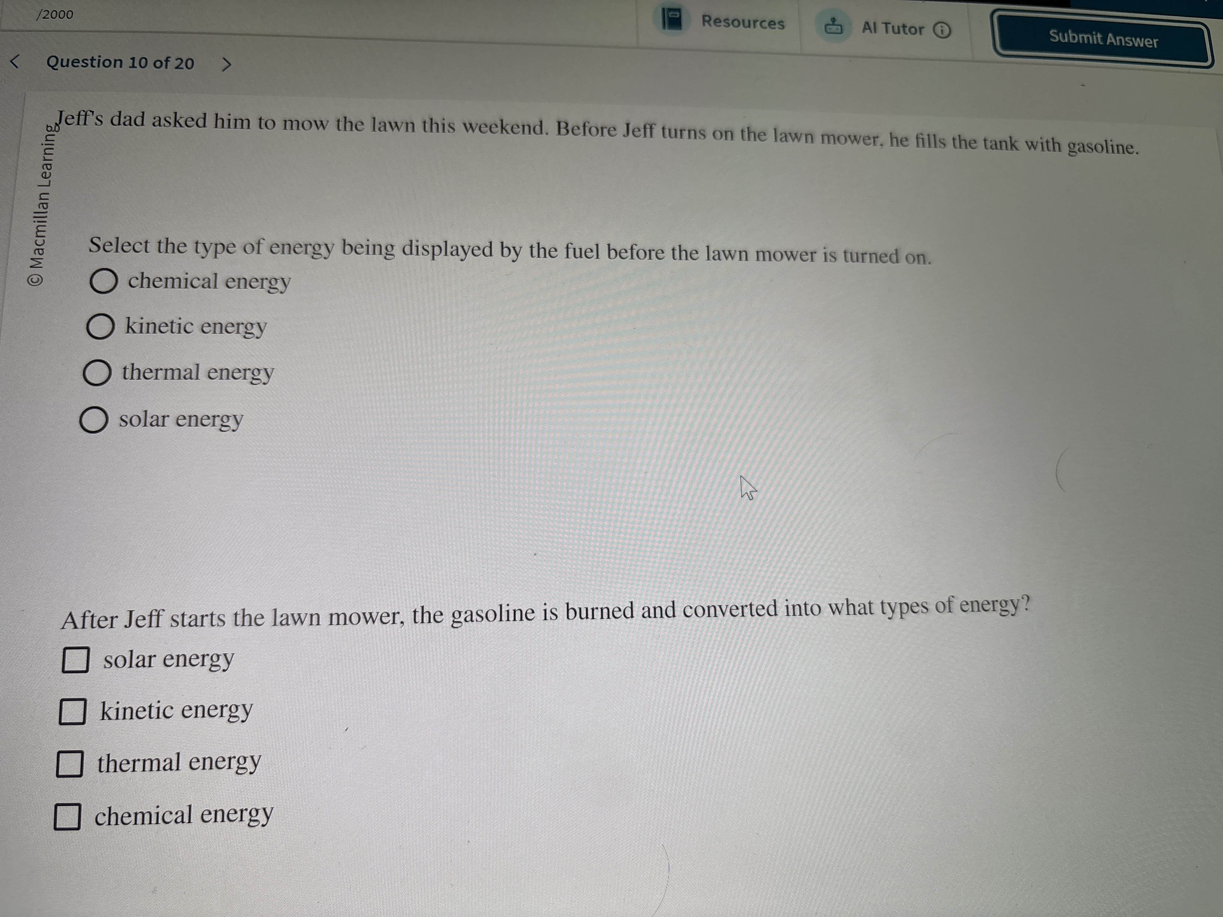 Can you answer this /2000 Resources Al Tutor @