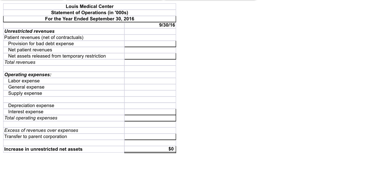 The Assignment finish a balance sheet, statement