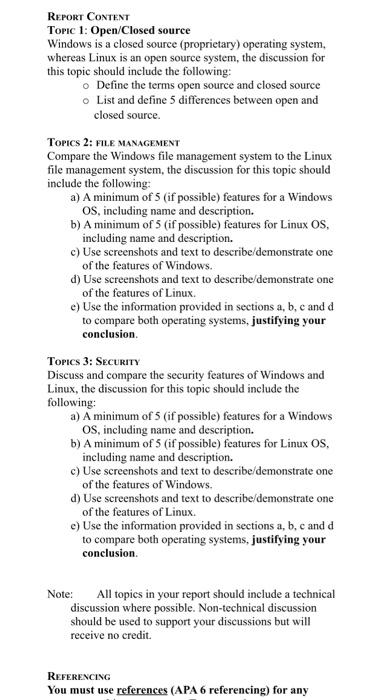 COMPARISON OF WINDOWS AND LINUX OPERATING SYSTEMS