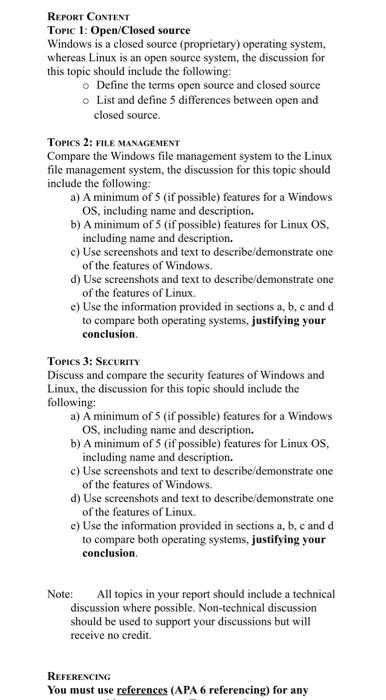COMPARISON OF WINDOWS AND LINUX OPERATING SYSTEMS