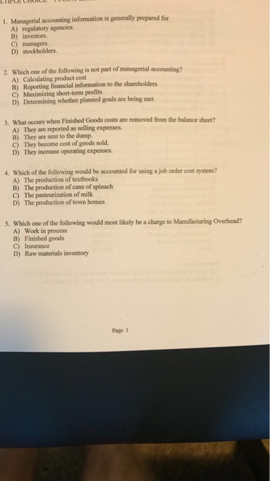 Study Guide Help to make sure I'm studying the