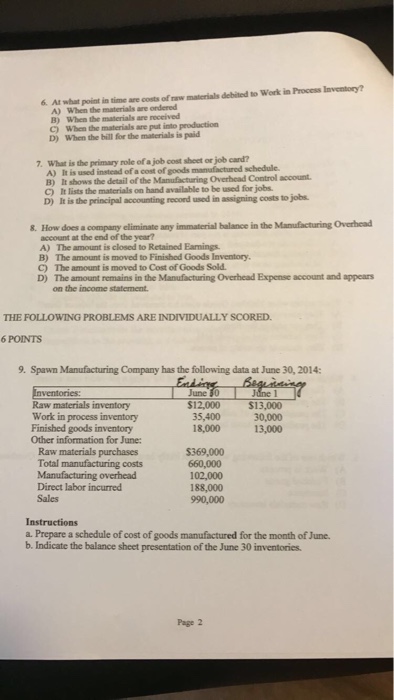 Study Guide Help to make sure I'm studying the