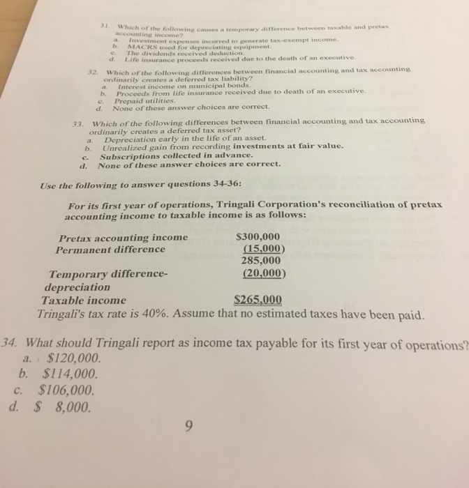 31. Which of the following causes a temporary