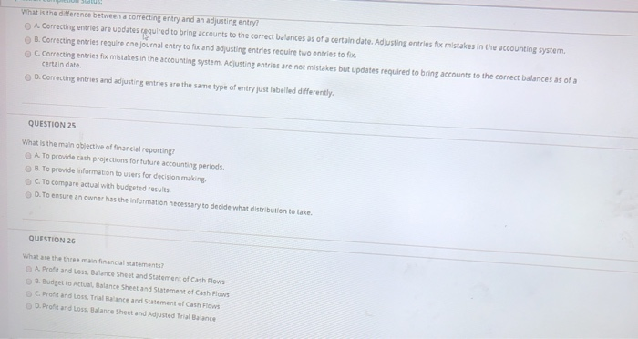What is the difference between a correcting entry