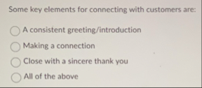 Some key elements for connecting with customers