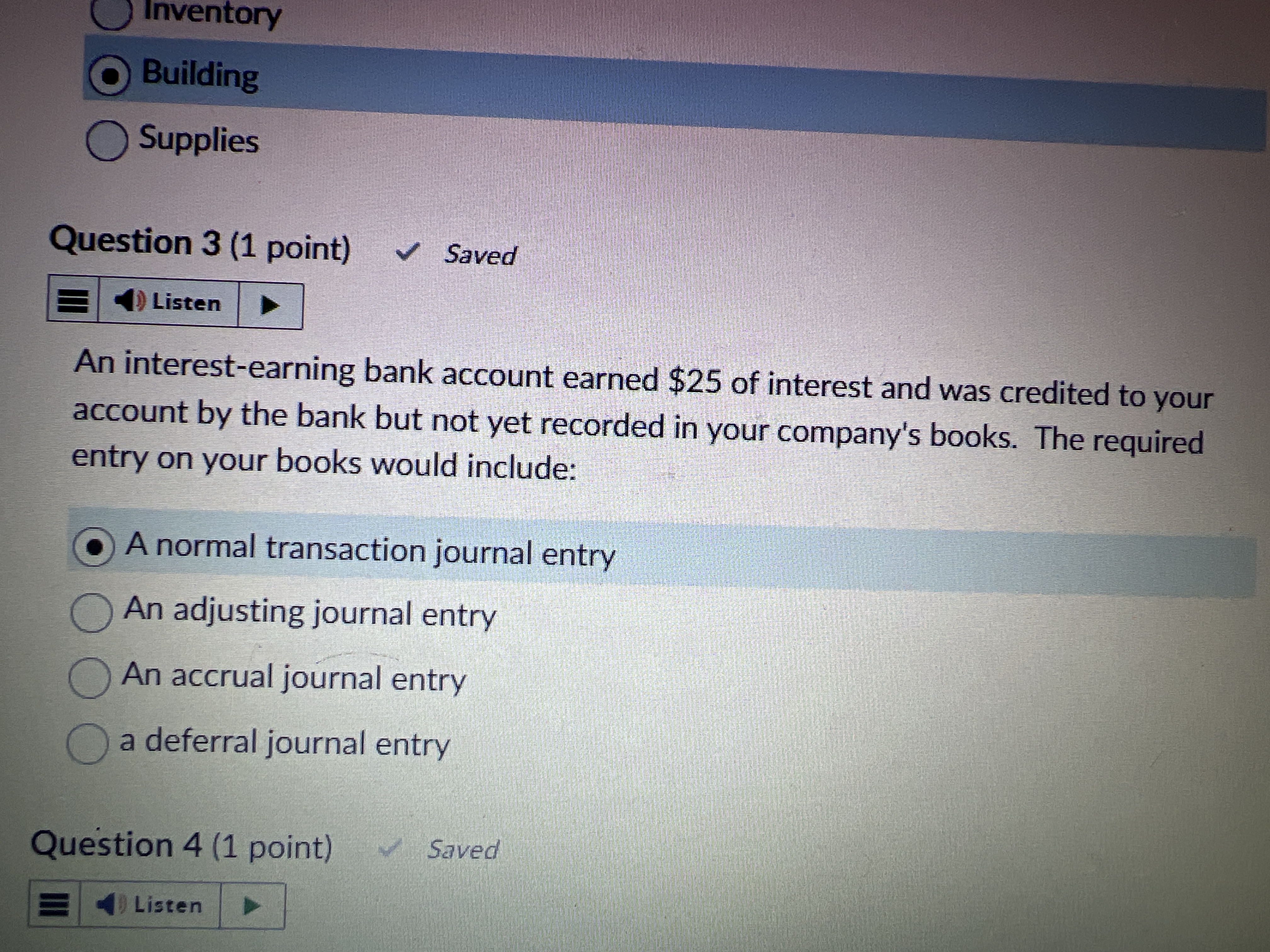 Answer this quisten Inventory Building Supplies