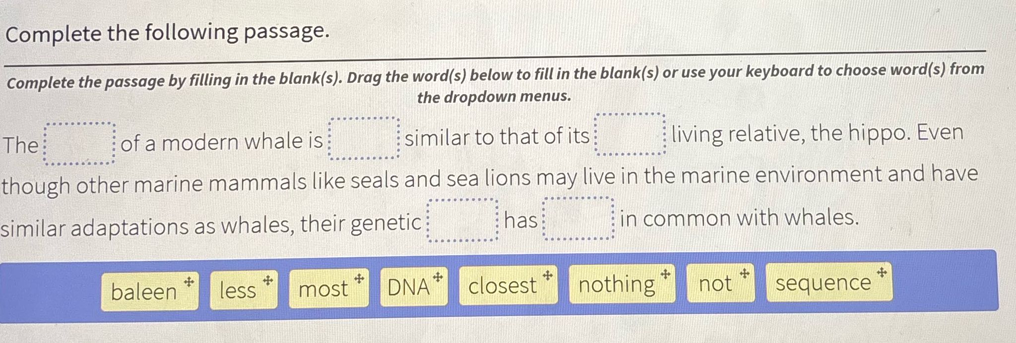 Help me to organize Complete the following