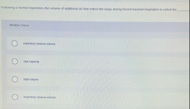 Following a normal inclistion, the volume of