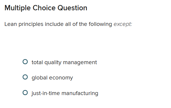 Lean principles include all of the following